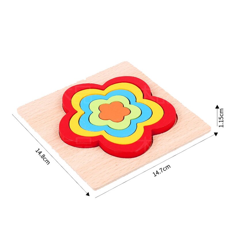 DIY 3D Wooden Puzzle Geometric Shape Jigsaw Intelligence Develop Montessori Educational Toys For Children Kids Baby