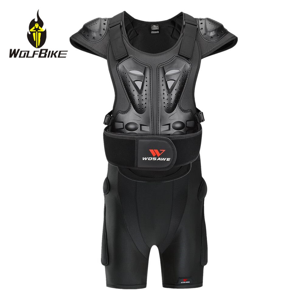 WOSAWE, conjunto armadura de motocicleta para hombre, cuerpo completo, Motocross, chaqueta de carreras para Moto, montar, motocicleta, espalda, pecho, cadera, traje de protección para el trasero