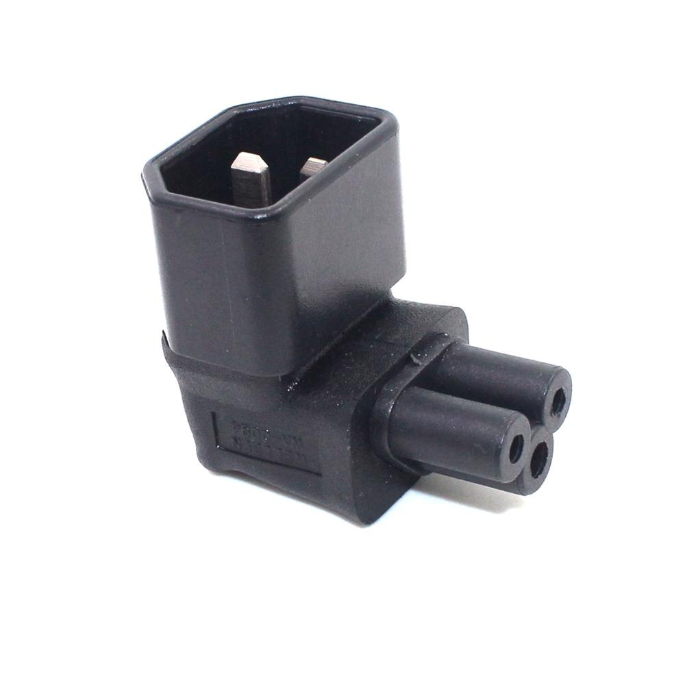 IEC 320 C14 to C5 3 Pin Angled Power Adapter Male to Female Angled Converter for Notebook Charger