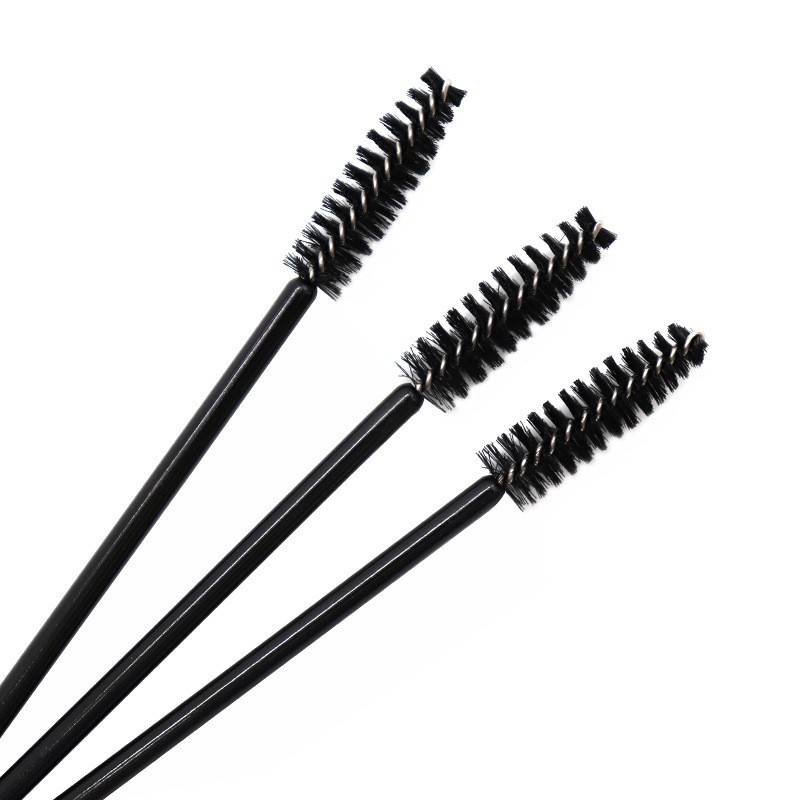 50 Uds. Aplicador de varita de rímel de nailon desechable, cepillos de pestañas para injerto de extensión de pestañas, herramientas de cepillo de maquillaje para mujeres: Negro