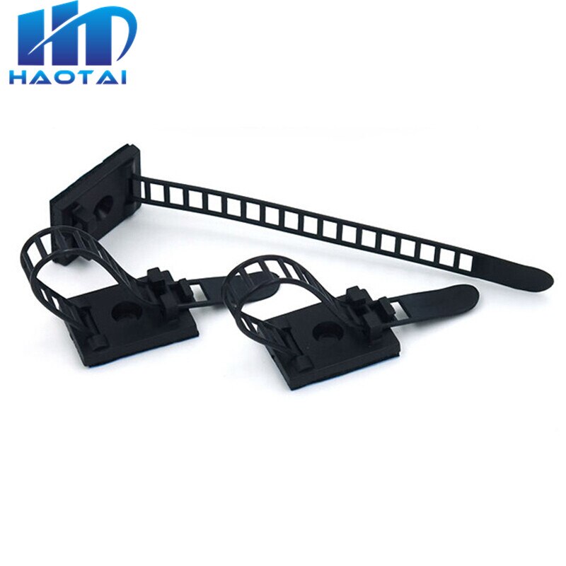 10pcs/pack Electric Tie Management Home Mount Nylon Cable Clip Holder Self-adhesive Multipurpose Adjustable Wire Clamp Fixed