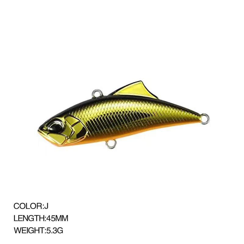 Señuelos de pesca VIB japoneses, punta de lanza, vibración RYUKI 45S, señuelo para verano e invierno, cebo Artificial, tropas, aparejos, accesorios para Lucio: Negro
