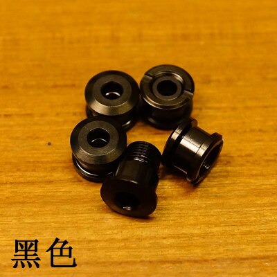 Aceoffice 5 pcs Fiets Kettingblad Bouten Titanium Kettingwiel Schroeven Moeren Voor Brompton Vouwfiets Fiets Onderdelen: black