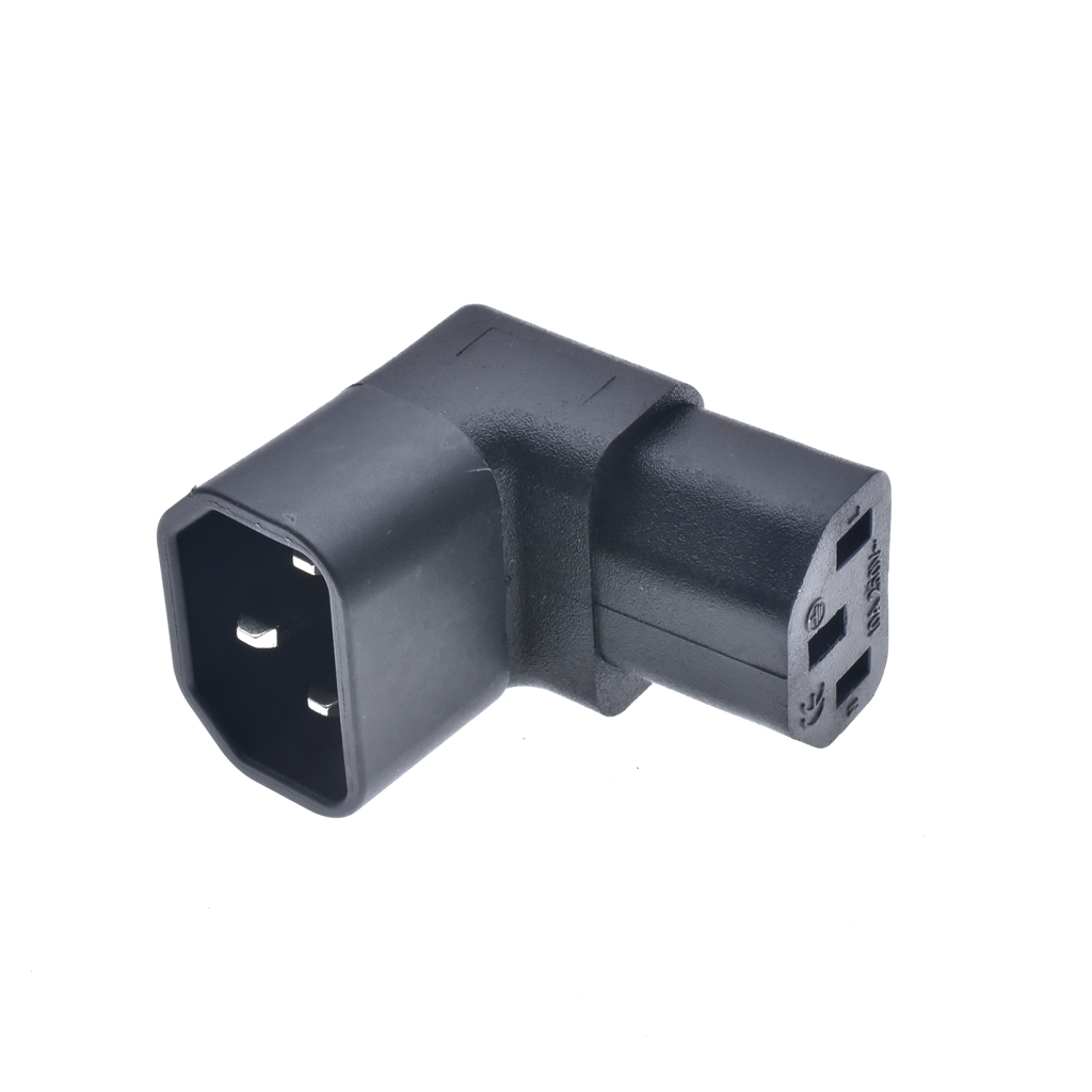 IEC 320 C14 to C13 Right Angle AC Adapter, IEC 3Pole Male to Female 90Degree Down/ Up Angle AC converter 250V 10A: Up Angle