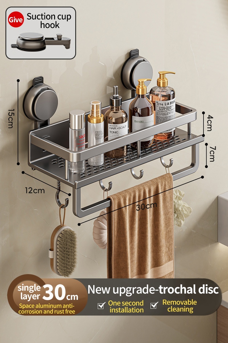 Toilet storage rack, bathroom washbasin, toilet, shower room, kitchen, wall mounted non perforated towel rack: PURPLE