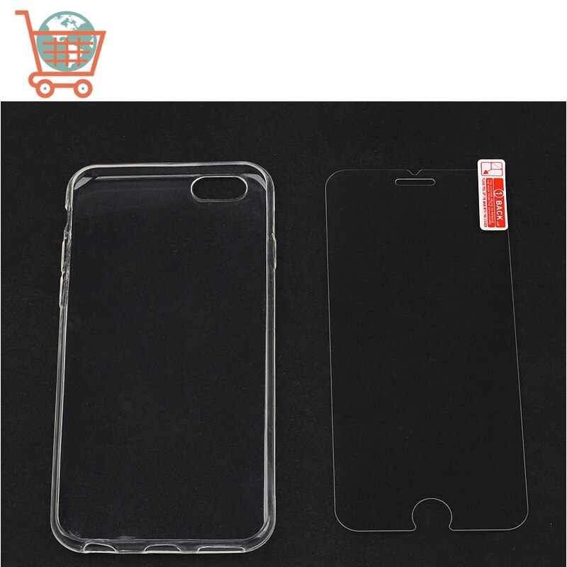 Gehard Glas Voor Iphone 6 7X6S Screen Protector Beschermende Glas Voor Iphone 6 6S 7 Plus bescherming Glas Film + Case