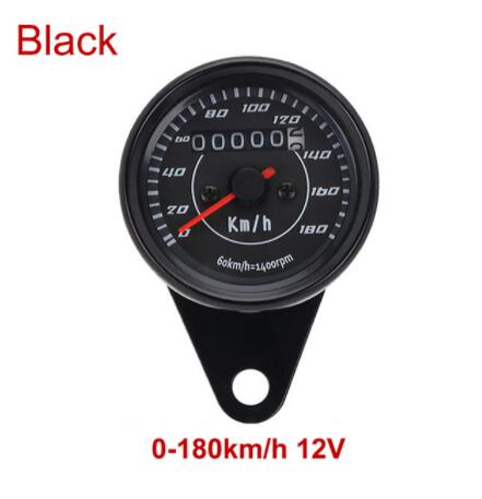 Motorcycle Tachometer Meter Tachometer Gauge Universal Motorbike LED Backlight Rev Counter 0-13000 RPM: Black 0-180km h