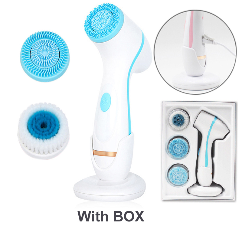 3 In 1 Electric Cleansing Brush Sonic Rotating Cleansing Brush Galvanic Facial Spa System Deeply Clean and Remove Blackheads: MULTI