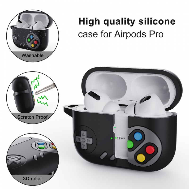 Para AirPods Pro 2 funda generación 1.a consola de juegos Retro estilo protector Air Pod segunda cubierta con llavero Compatible con AirPod 3 4