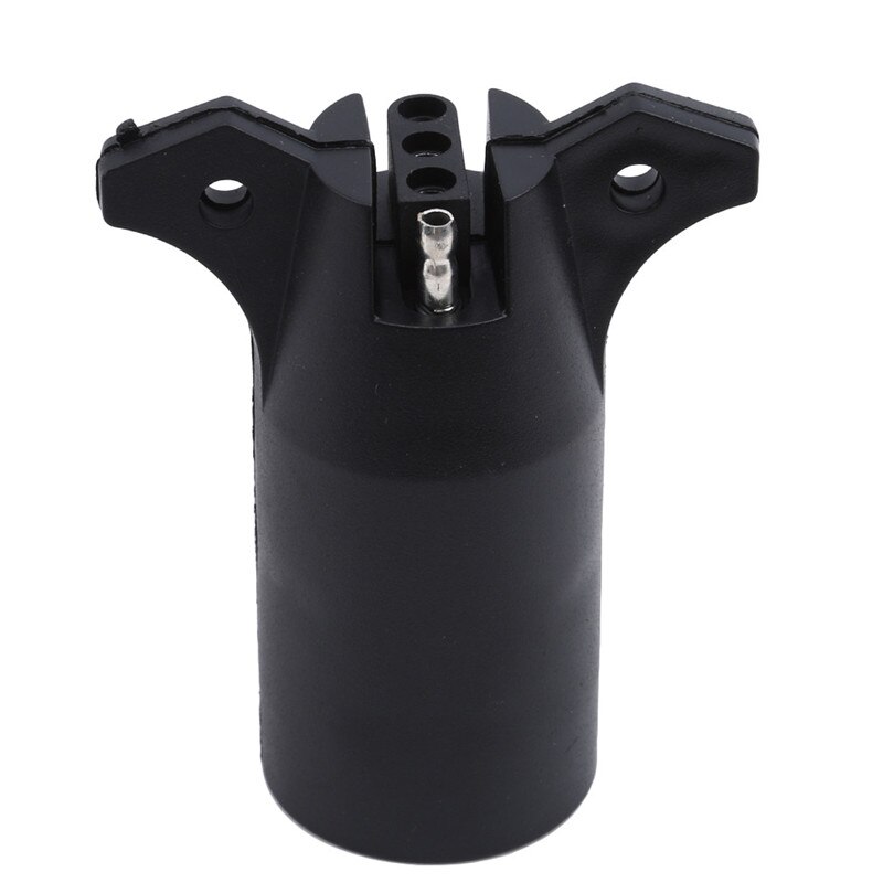 Black 7 Way Round To 4 Pin Flat Trailer Connector Adapter Plug Truck Accessories Trailer Parts