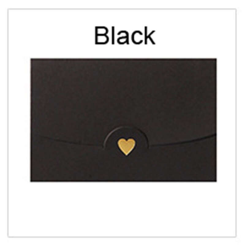 Enveloppe en papier doré 10 pièces/lot | Enveloppe à cœur de fermoir, pour carte d'invitation de mariage, , bricolage: Black / 7x10.5cm