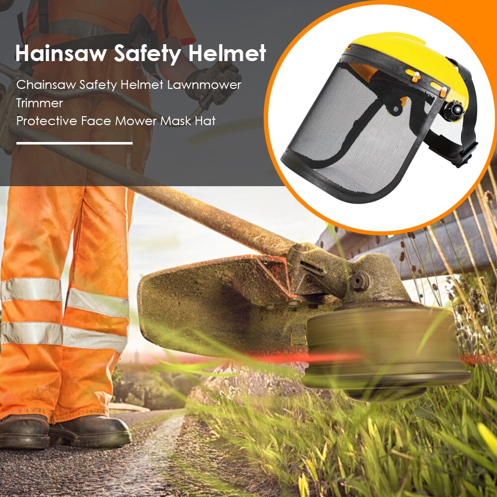 Forestry Chainsaw Safety Helmet Brushcutter Trimmer Protective Hat Electric Lawnmower Trimmer Protective Mask Logging Protect