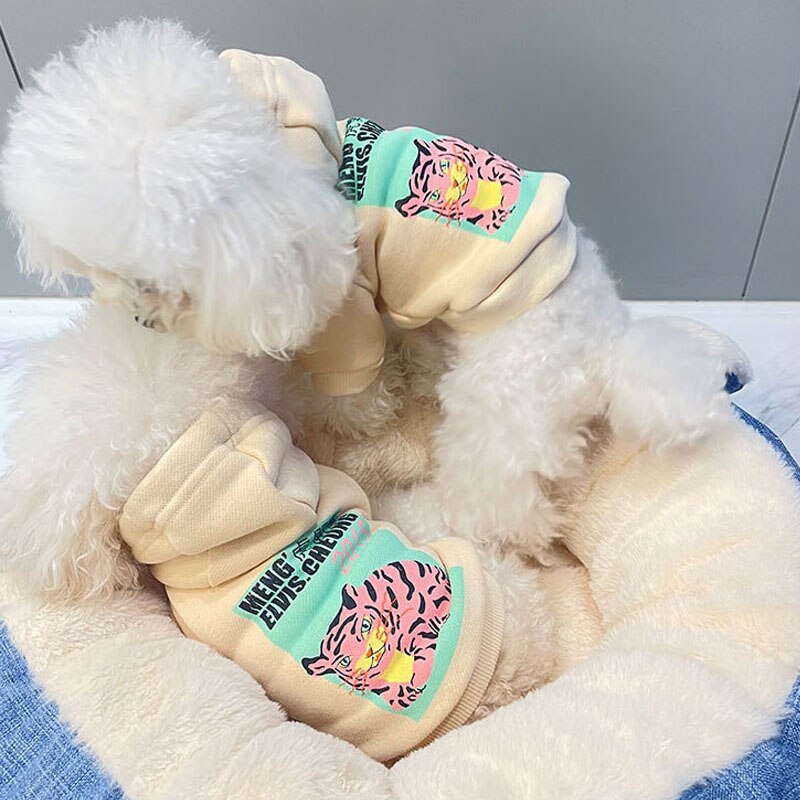 Ropa con capucha para perro, sudaderas con capucha para perro, abrigo para mascota de Año , sudadera con patrón de tigre para perro pequeño y mediano, traje francés para Bullog