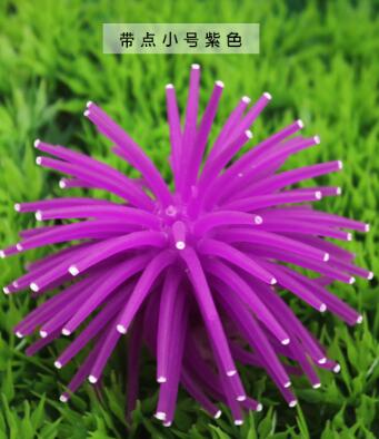 Gesimuleerde Zee-egel Silicone Aquarium Fish Tank Kunstmatige Coral Plant Onderwater Ornament Decor: 4 / L about 13cm