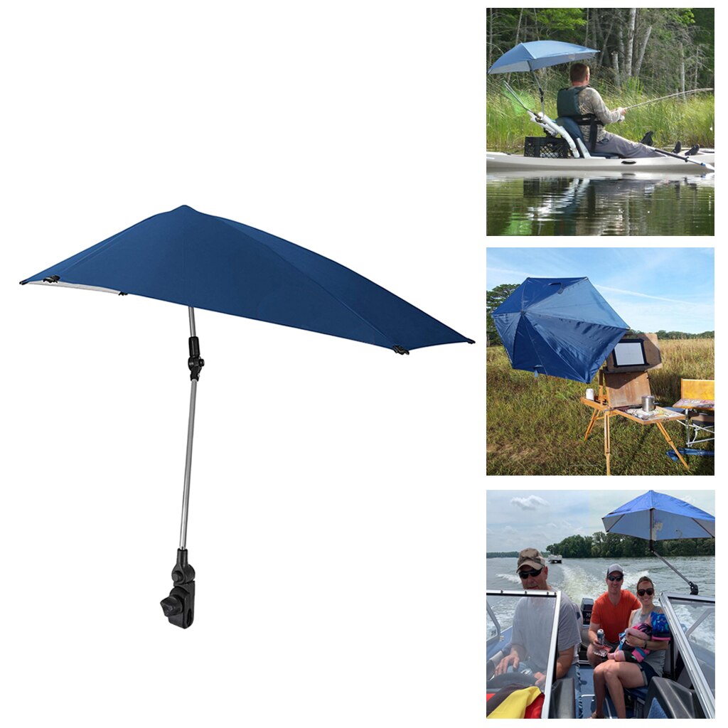 Opvouwbare Upf 50 + Verstelbare Strand Paraplu Parasol Parasol Voor Zomer Stoel Golf Wandelen