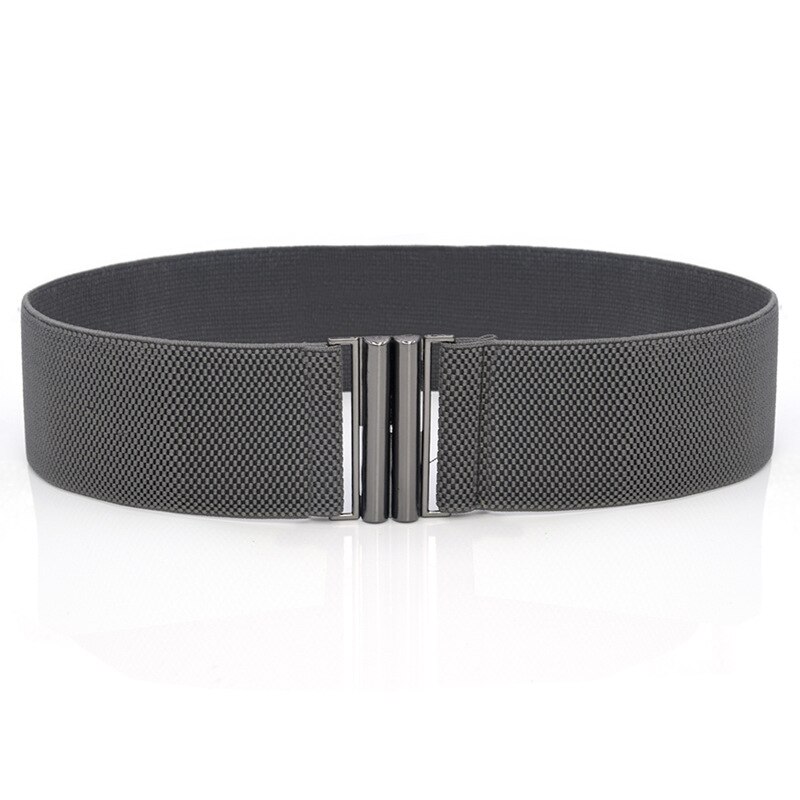 Cinture elasticizzate ciccio per donna cintura con fibbia in metallo cintura larga elastica corsetto cintura tinta unita signora Cummerbands Tourzoo: Grigio scuro