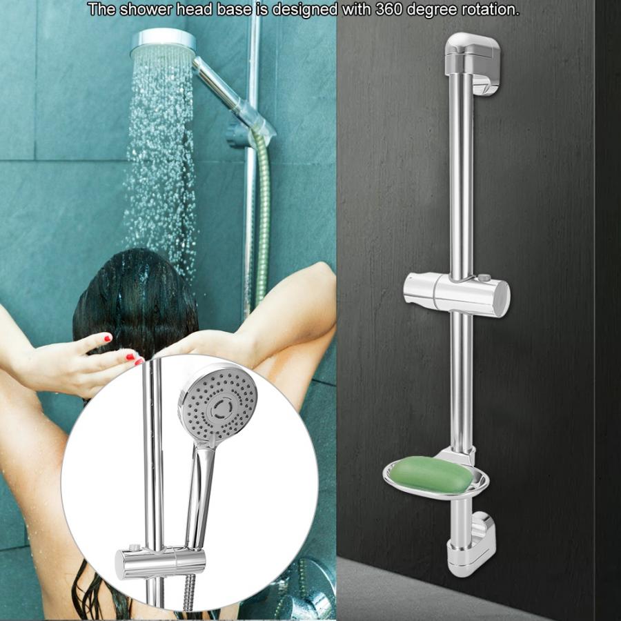 G1/2" Stainless Steel Lifting Rod Handhold Shower Head Holder Bracket w/ Soap Box regadera para ducha