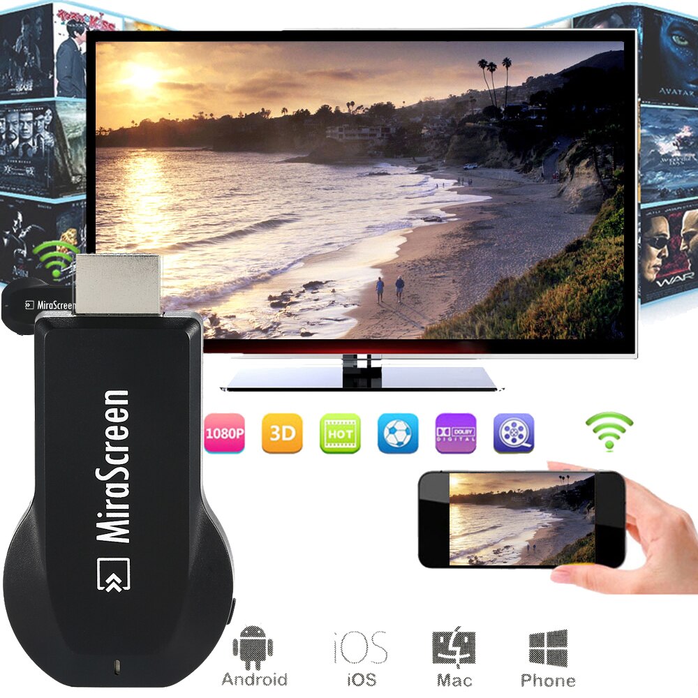 Tv-stick mit 128mb hdmi-kompatiblen dongles 2.4g/5g mirascreen, wlan-display-empfänger, dlna, airplay, miracast und airmirroring