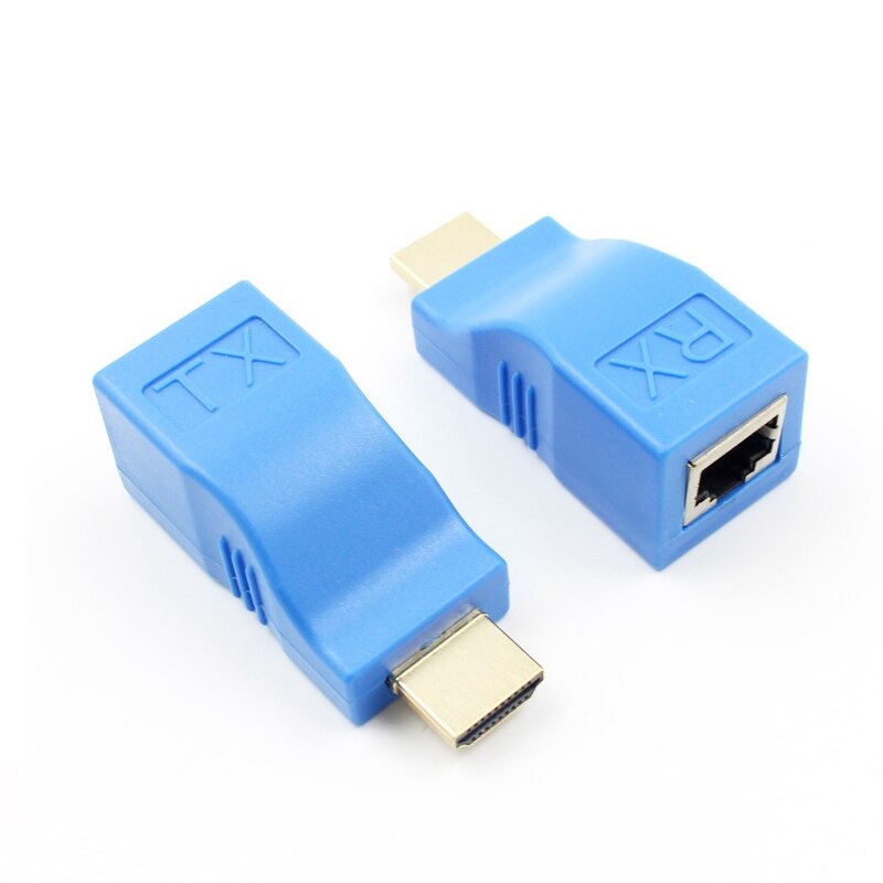 Hdmi-extender naar  rj45 lan-netwerkuitbreidingszenderontvanger tx rt cat 5e cat 6 ethernet-kabel  v1.4 30m 4k hd  tv 1080p
