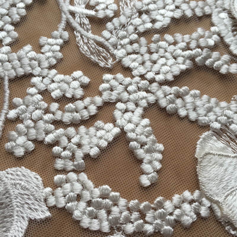 Thick Three-dimensional Petal Rayon Embroidery Stick DIY High Set Wedding Special Use DIY Lace Flower58*31cm 1piece