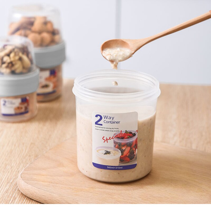 Caja de doble capa sellada para fruta caja multiusos para verduras caja portátil para ensalada de Yogurt cocina del hogar lata para almuerzo Snack contenedor de comida