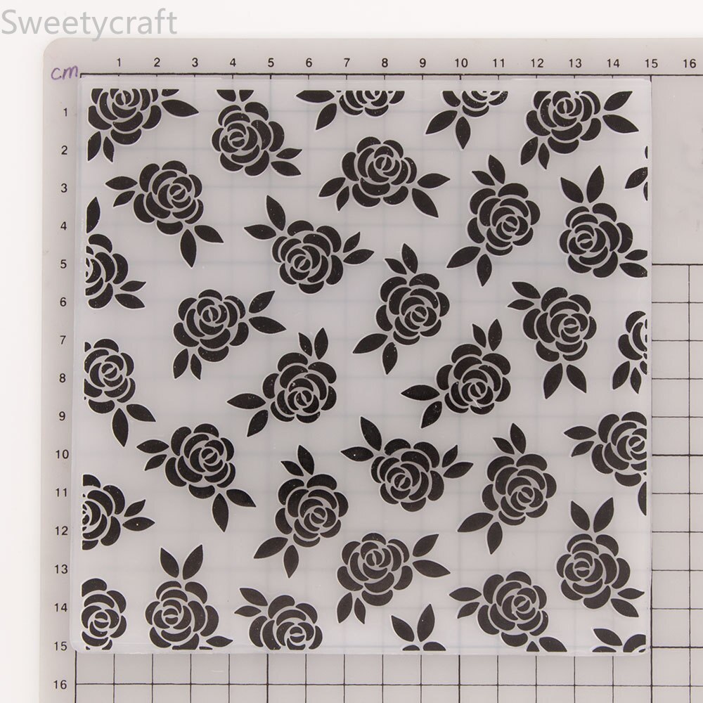 Rose Flower Embossing Folders For Christmas Card Making Supplies Paper Craft Scrapbooking Plastic Embosser Stencil