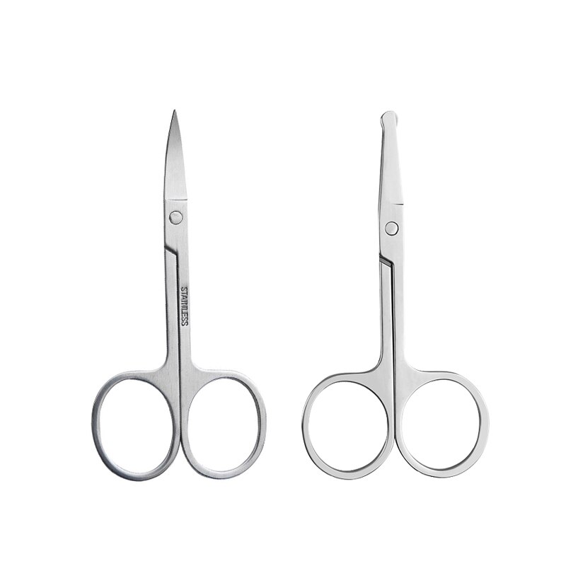 Nose hair scissors men's stainless steel safety manual nose hair trimmer women's eyebrow trimming small scissors: Vibrissac scissors   eyebrow scissors