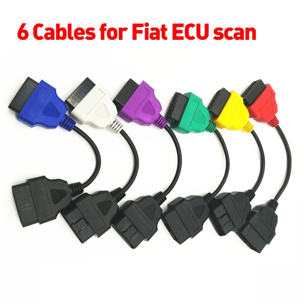 Til fiat ecu 6/4/3 stk adapterkabler til fiat ecu scan & multiecuscan fiat ecuscan obd 2 stik diagnostisk kabel