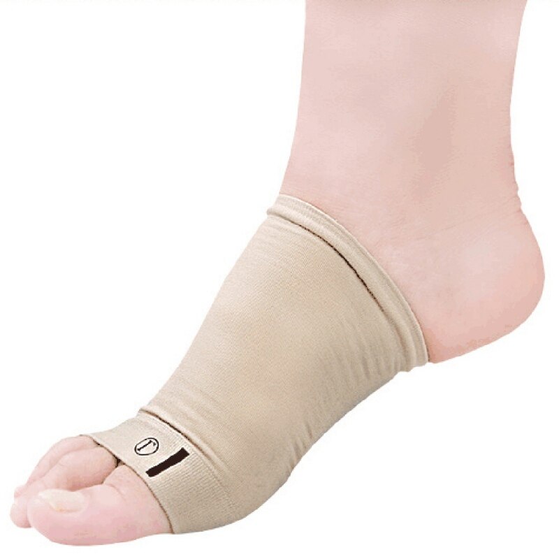 1 Paar Gel Orthopedische Arch Ondersteuning Zolen Pad Hoge Elastische Bandage Boog & Platte Voeten Correctie Pijn Verlichten: Khaki