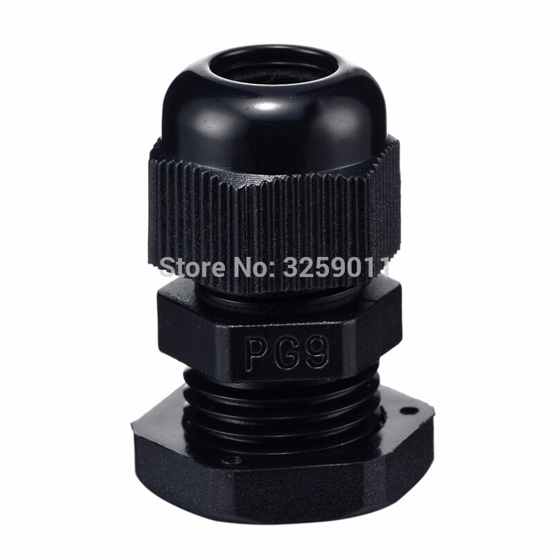 10PCS Cable Glands PG 9 Black White Waterproof Adjustable Nylon Connectors Joints With Gaskets 4-8mm For Electrical Appliances