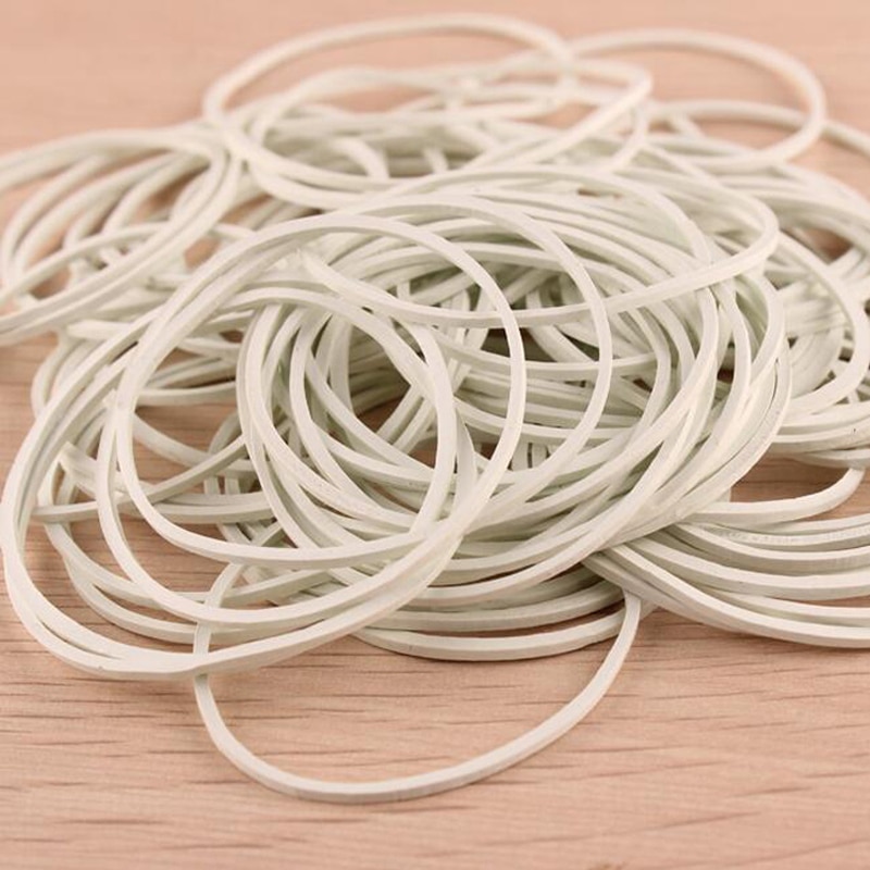 500 Stks/pak 50 Mm Witte Kleur Rubber Band Sterke Elastische Band Briefpapier School Office Home Supply Rubber Tie