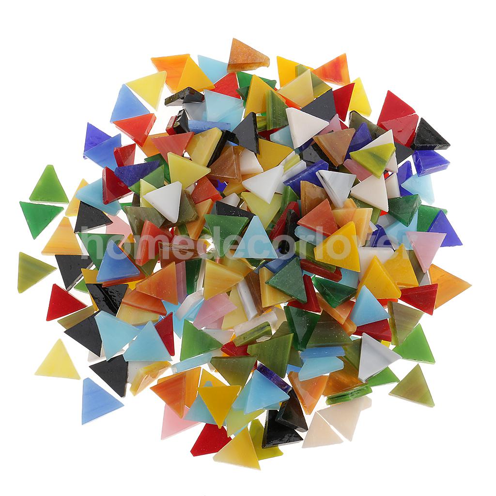 300 stk trekant rombe form glas mosaik fremstilling mosaik fliser tessera til kunst gør selv håndværk 12mm: Trekant