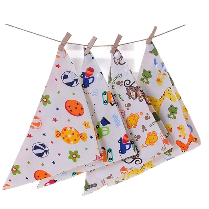 30 Stks/partij Biologisch Katoen Dubbele Lagen Kids Slabbers Handdoek Bandana Driehoek Burp Speeksel Baby Peuter Bandana