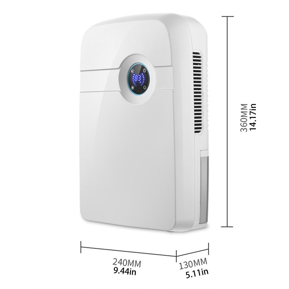 Home Dehumidifier Air Cleaner Energy Saving Air Dryer Low Noise 1200ml Water Tank Auto-off Moisture Absorbing
