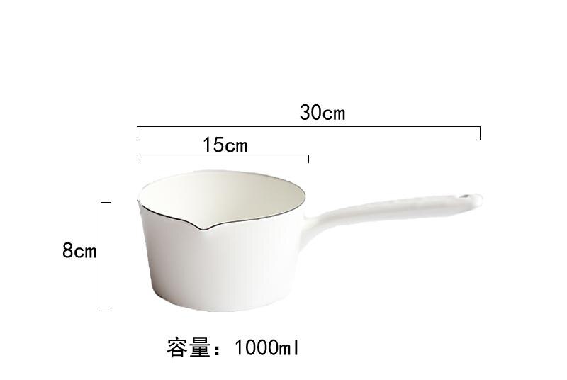 Slikfarvet japansk emalje mælkepotte hjem køkken bordservice enkelt håndtag gryde suppe gryde induktion komfur universal: Enkelt mund b
