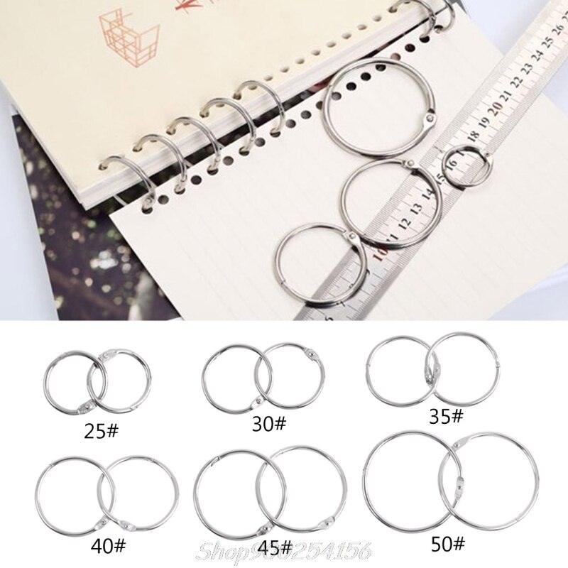 10 Stuks Metalen Bindmiddel Ring Losbladige Boek Bindmiddel Hoop Ring Multifunctionele Sleutelhanger Cirkel Boek Bindmiddel Hoepel Kantoor Binding Supply