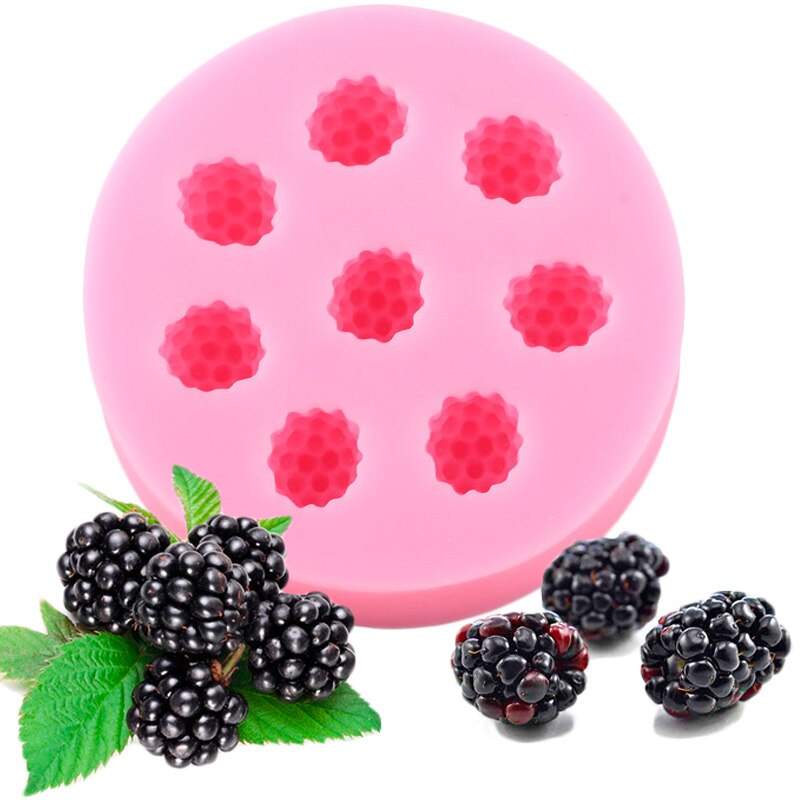 Fruit Raspberry Blueberry Silicone Mould Fondant Chocolate Jelly Making Cake Tools Decoration Mold DIY Candy Resin Clay Moulds: Mulberry