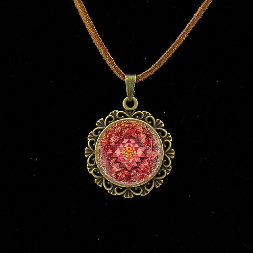 Retro Om Lederen Ketting Mandala Bloem Hanger India Choker Verklaring Kettingen Chakra Zen Yoga Vriendschap Sieraden L 214: L242