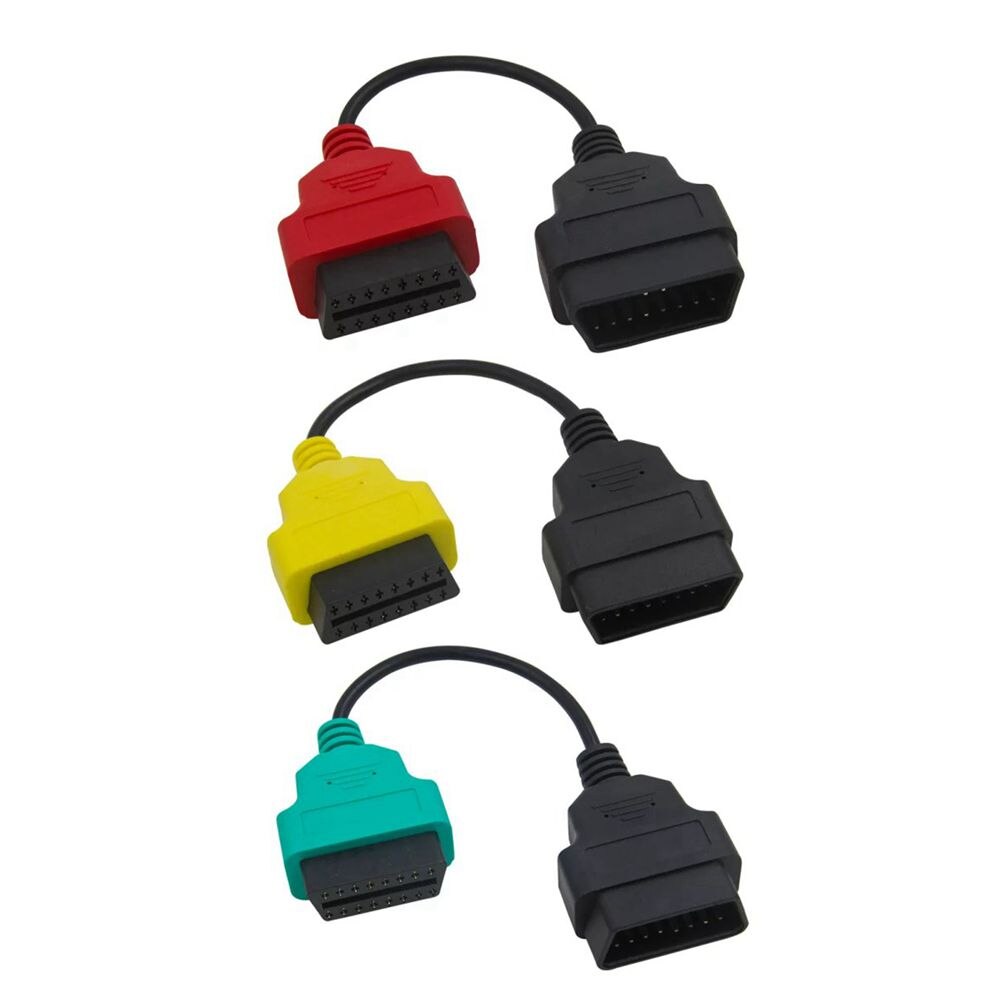 Til fiat ecu 6/4/3 stk adapterkabler til fiat ecu scan & multiecuscan fiat ecuscan obd 2 stik diagnostisk kabel: 3 farver