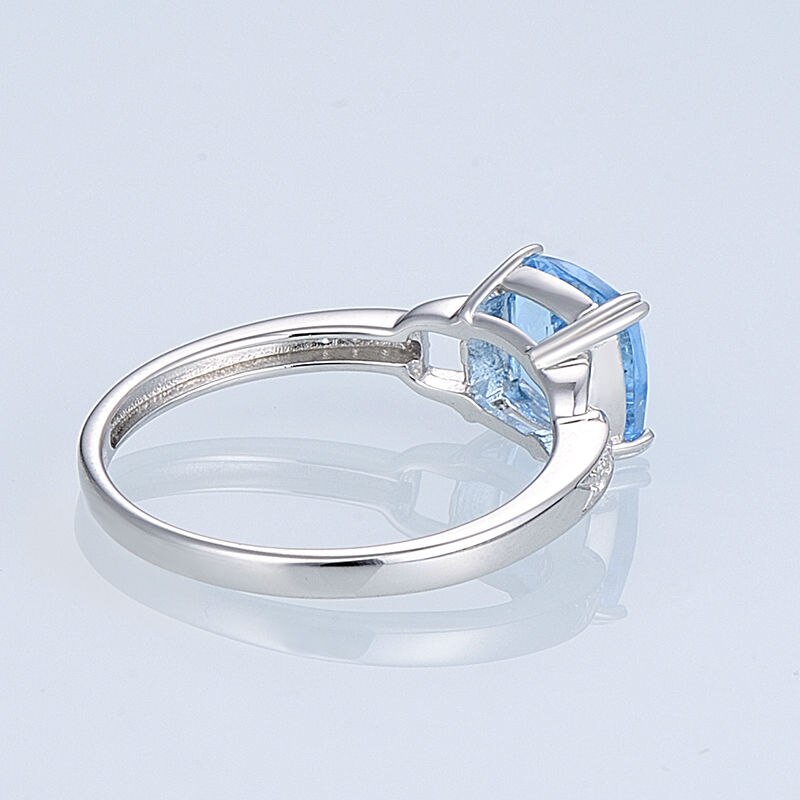 SANTUZZA Silver Rings For Women 925 Sterling Silver Newest Sparkling luxury Rings Sky Blue Bague Bijoux Jewelry