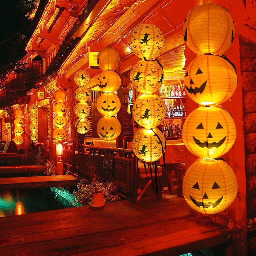 Decor Scary Halloween Flower Paper Lanterns Halloween Festival Retro Paper Lantern Balls Wedding Birthday Party Decoration