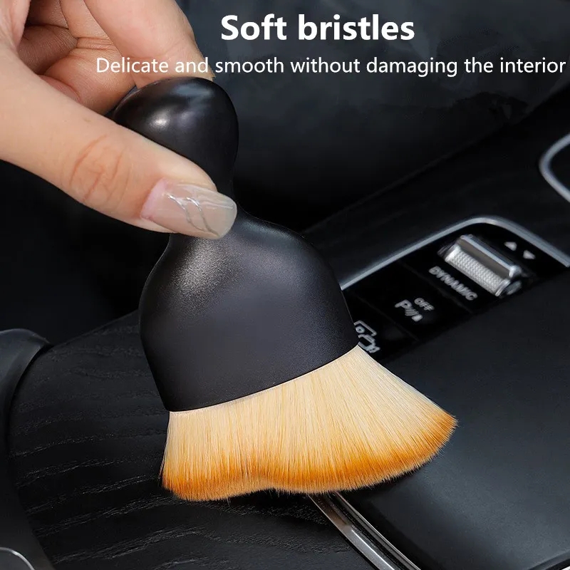 Brosse pour Livres d'Nikde Voiture, Outil de Nettoyage de Console Centrale, Sortie d'Air, Souple avec Coque, Anti-Poussière pour Crevasse