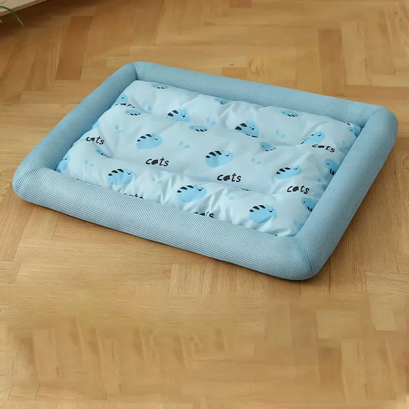 Cojín refrescante de verano para cama de Gato, almohadilla de hielo para perro, estera cuadrada para dormir para cachorros, perros, gatos, perrera para mascotas, , frío: S / Chocolate