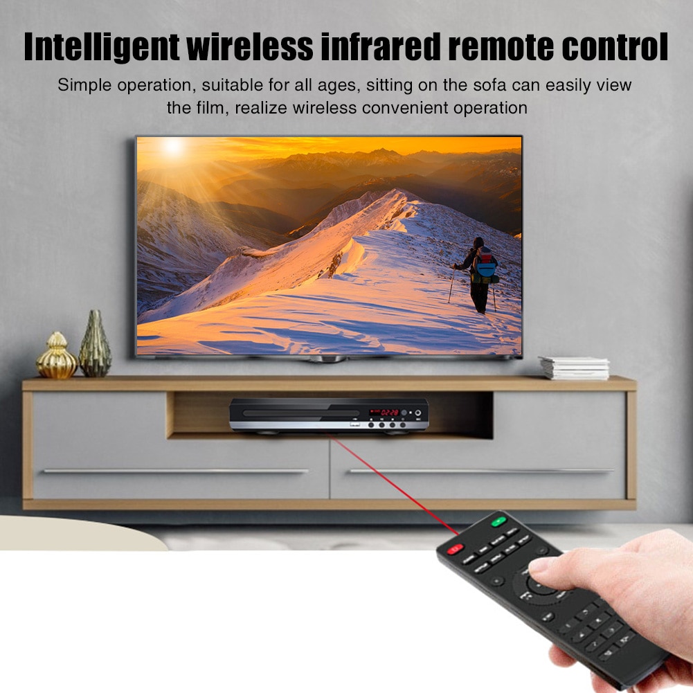 MIC Input US Plug Easy Install Remote Control Karaoke For TV With Cable DVD Player Metal CD Home Portable VCD USB