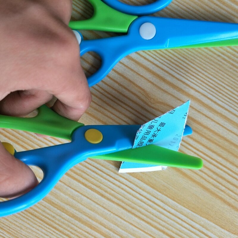 1 pc sécurité enfant plastique ciseaux 135mm Mini tête ronde étudiant maison fournitures scolaires maternelle enfants bricolage coupe papier Station