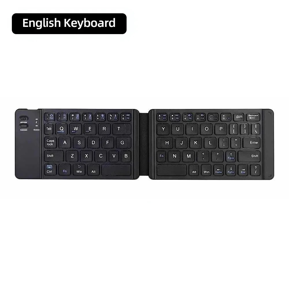 Mini Keyboard Wireless Folding Keyboard Bluetooth Foldable Keyboard With Touchpad for Windows Android iPad Phone Rechargeable: Navy Blue