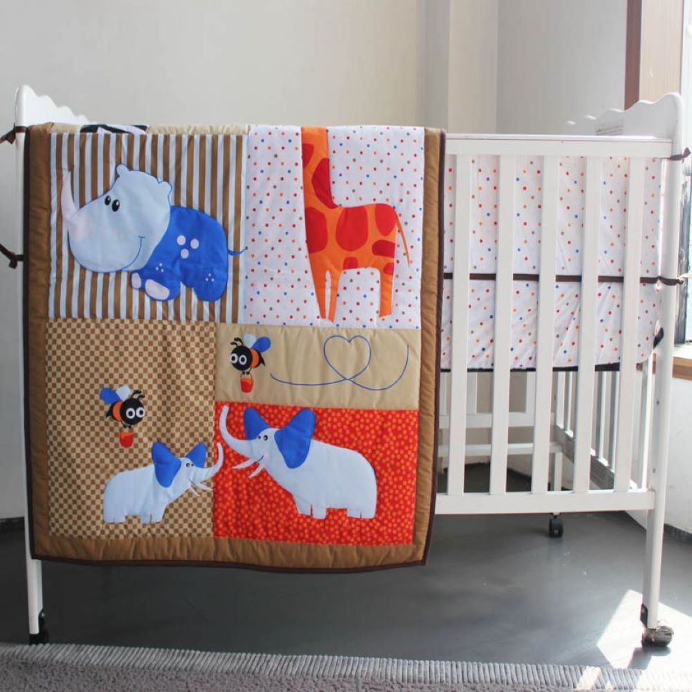 Hoge Qulity Wieg Quilt 100% Katoen Cuna Quilt Babydekbed Voor Pasgeboren Jongen Meisje 84x107cm