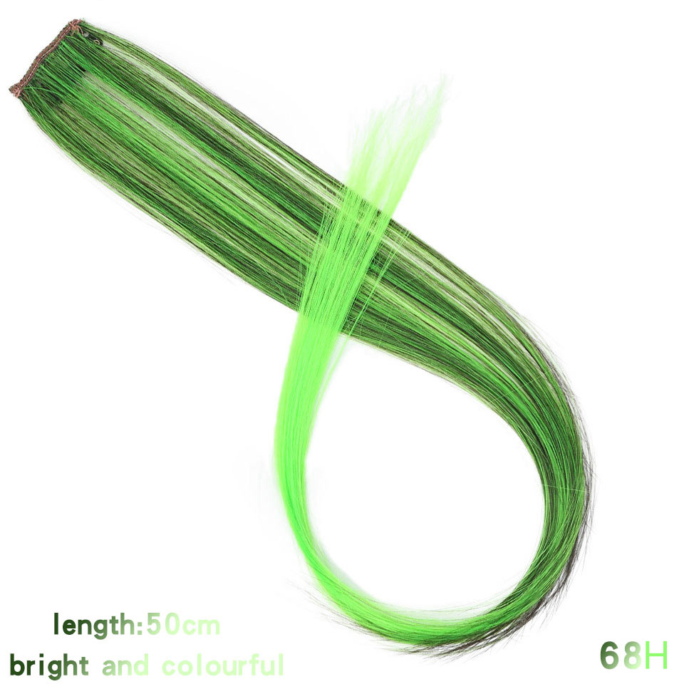 Wszystkie długie proste włosy spinka robić przedłużania włosów w podświetleniu tęczowe włosy smuga różbyć winnym syntetyczne pasma włosów na klipsach: 27 S #