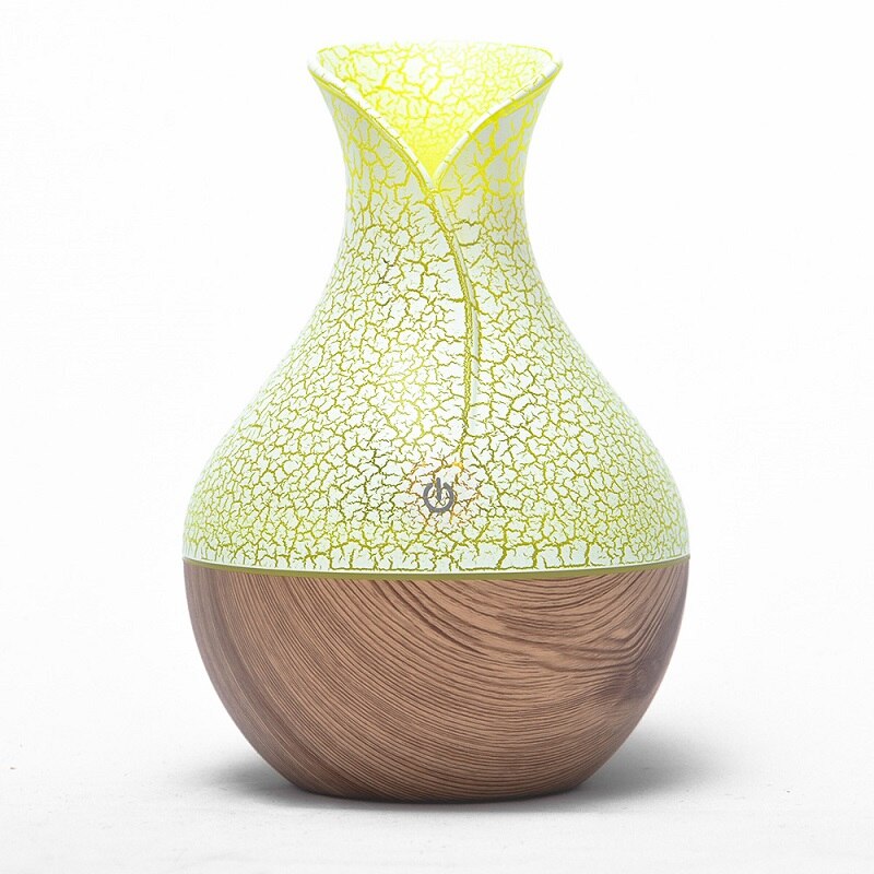 Mini Electric Air Humidifier USB Ultrasonic Aroma Essential Oil Diffuser Wood Grain Cool Mist Maker LED Light For Home Office: color wood