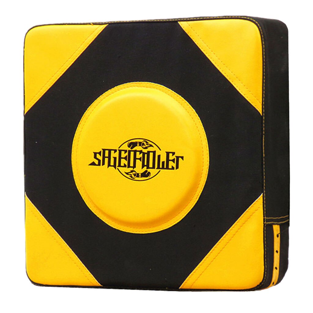 Tapis de boxe en cuir PU, tampons de frappe, pour karaté, Taekwondo, planche de mise au point pour l&#39;entraînement MMA Martia Arts Sparring: Black and Yellow L